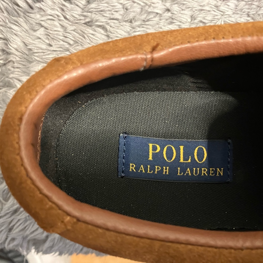 NIB Ralph Lauren Polo Vaughn Leather Men’s Saddle Sneakers Shoes Size 8.5 - Picture 13 of 13